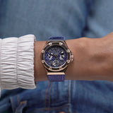 Guess Asteria Multifunction Blue Dial Blue Rubber Strap Watch For Women - GW0620L3