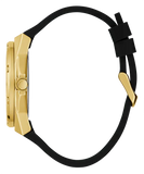 Guess Asteria Multifunction Gold Dial Black Rubber Strap Watch For Women - GW0620L2