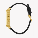 Guess Asteria Multifunction Gold Dial Black Rubber Strap Watch For Women - GW0620L2