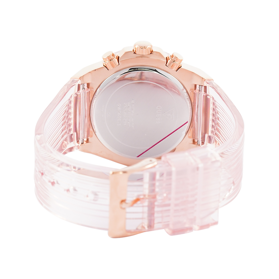 Guess Athena Rose Gold Dial Rose Gold Rubber Strap Watch for Women - GW0409L3