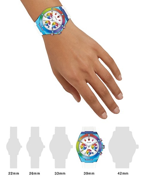 Guess Athena White Dial White Rubber Strap Watch for Women - GW0030L6