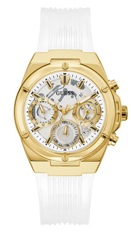 Guess Athena White Dial White Rubber Strap Watch for Women - GW0409L2