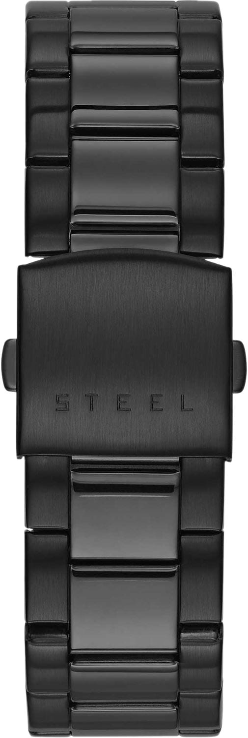 Guess Atlas Chronograph Black Dial Black Steel Strap Watch For Men - W0668G5