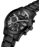 Guess Atlas Chronograph Black Dial Black Steel Strap Watch For Men - W0668G5