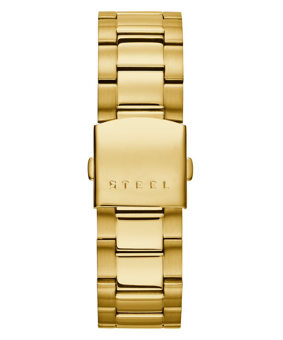 Guess Atlas Chronograph Gold Dial Gold Steel Strap Watch For Men - W0668G4