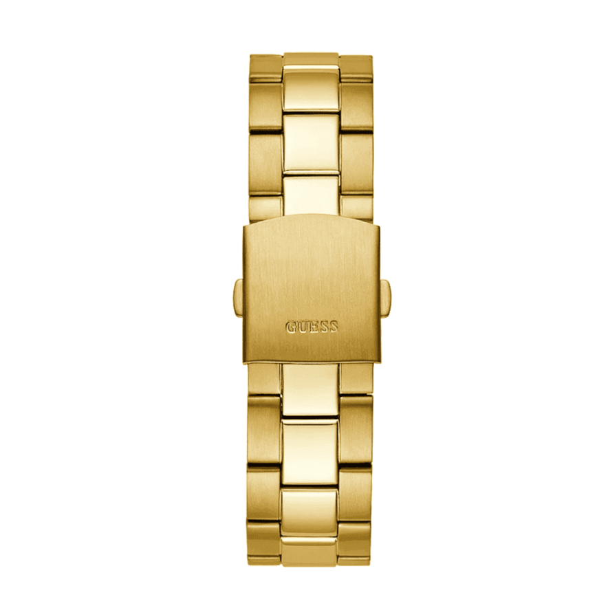 Guess Axle Multifunction Black Dial Gold Steel Strap Watch For Men - GW0488G2