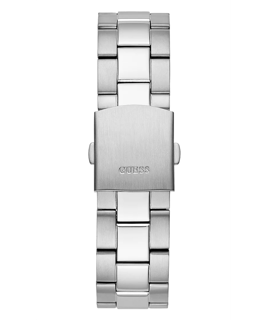 Guess Axle Multifunction Black Dial Silver Steel Strap Watch For Men - GW0488G1