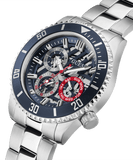 Guess Axle Multifunction Black Dial Silver Steel Strap Watch For Men - GW0488G1