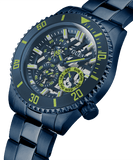 Guess Axle Multifunction Navy Blue Dial Blue Steel Strap Watch For Men - GW0488G4