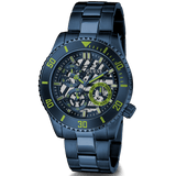 Guess Axle Multifunction Navy Blue Dial Blue Steel Strap Watch For Men - GW0488G4
