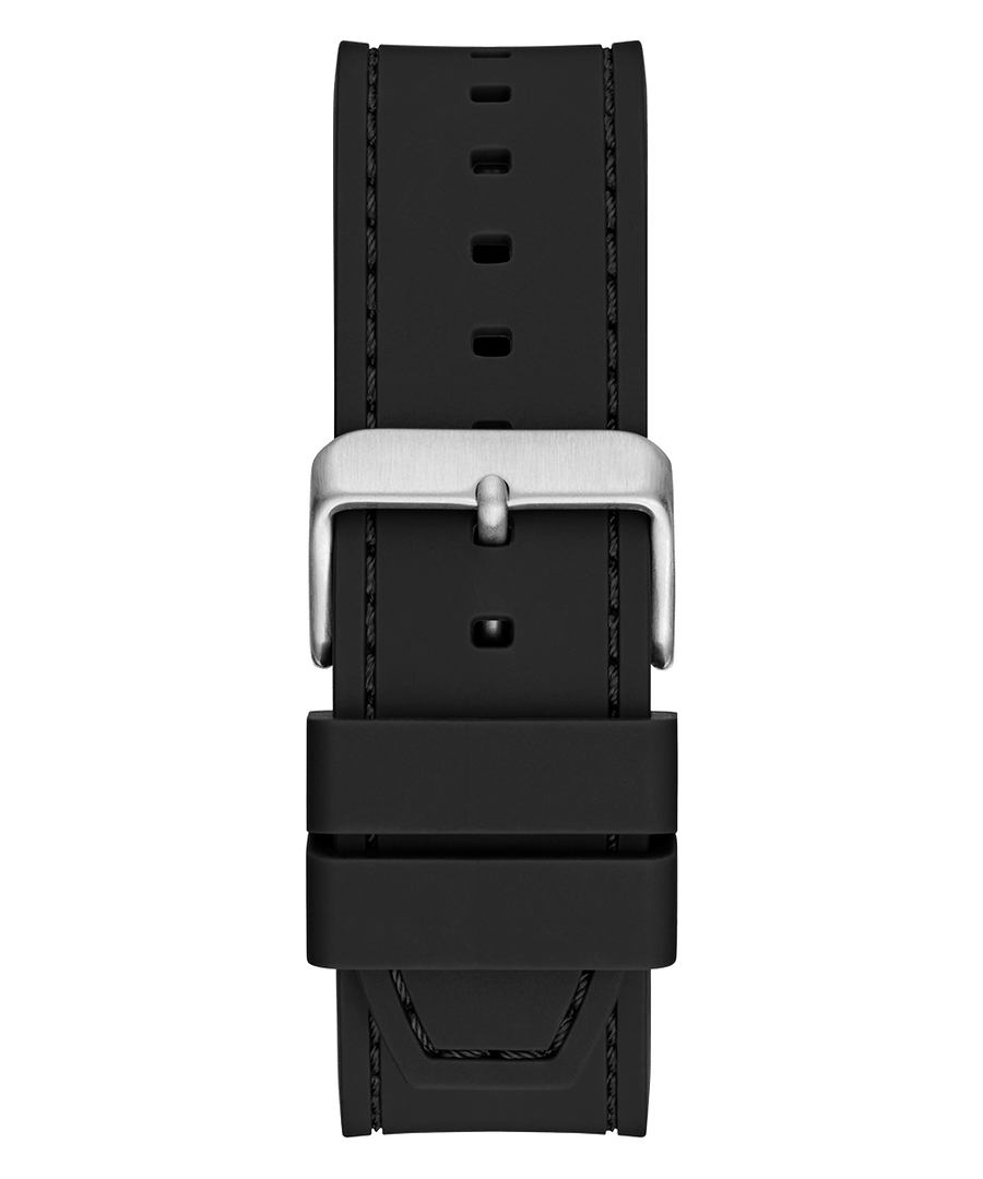 Guess Baguette Crystals Black Dial Black Silicone Strap Watch For Men - GW0208G1