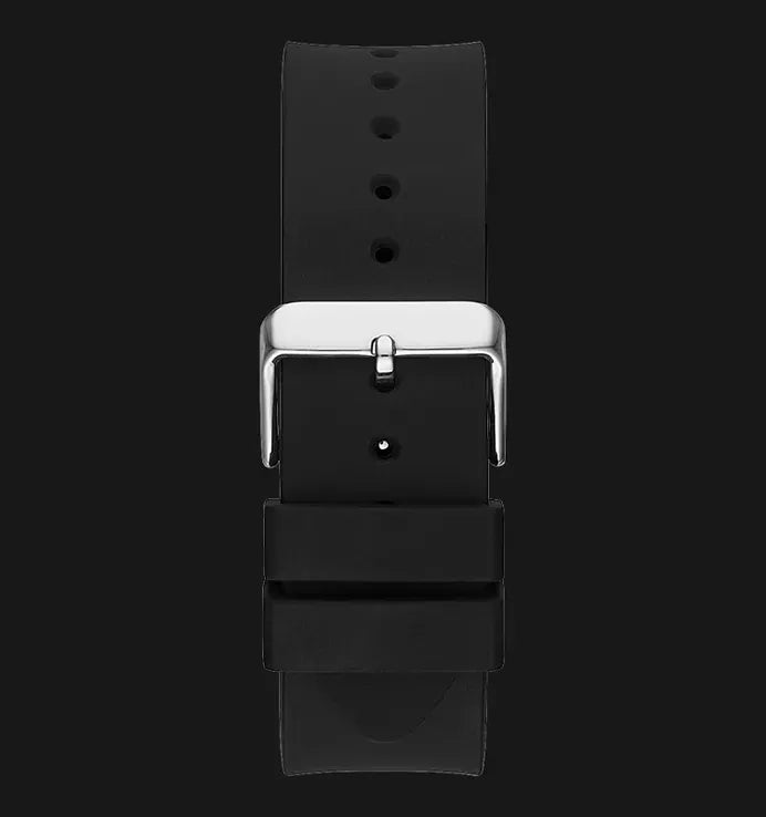 Guess Baguette Crystals Black Dial Black Silicone Strap Watch For Men - GW0208G1