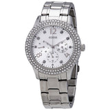 Guess Bedazzle Diamonds Silver Dial Silver Steel Strap Watch For Women - W1097L1