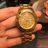 Guess BFF Multifunction Gold Dial Gold Steel Strap Watch for Men - W0231L2