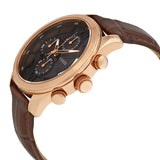 Guess Analog Chronograph Brown Dial Brown Leather Strap Watch For Men - W14052G2