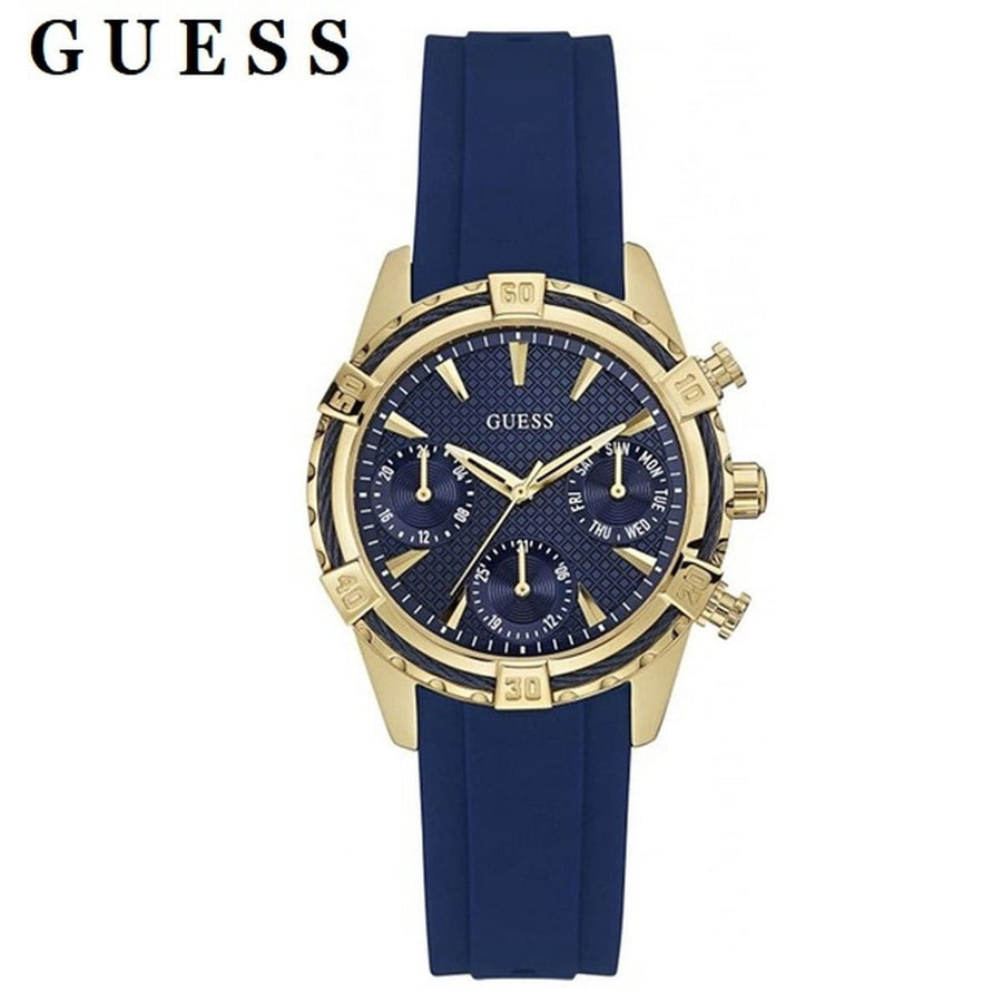 Guess Catalina Blue Gold Tone Blue Silicone Strap Watch For Women - W0562L2