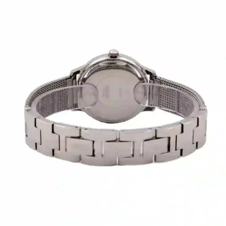 Guess Chelsea Crystals Black Dial Silver Mesh Bracelet Watch For Women  - W0647L5