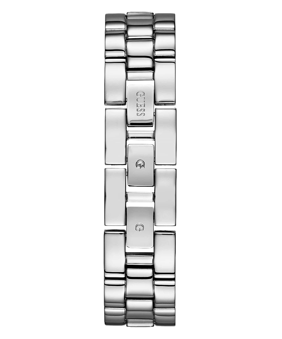 Guess Chelsea Mother of Pearl White Dial Silver Mesh Strap Watch For Women - W0647L1