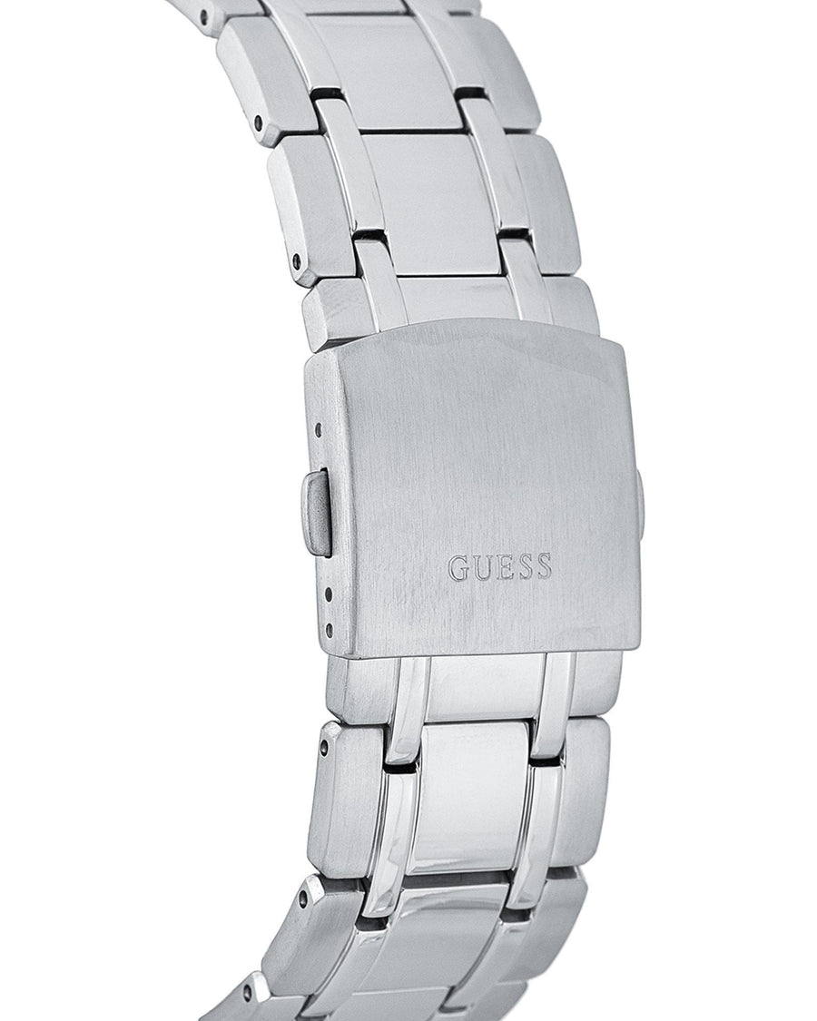 Guess Circuit Chronograph Black Dial Silver Steel Strap Watch For Men - W0968G1