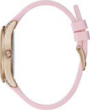 Guess Clarity Gold Dial Pink Silicone Strap Watch for Women - GW0109L2
