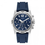 Guess Commander Blue Dial Blue Rubber Strap Watch for Men - GW0211G1
