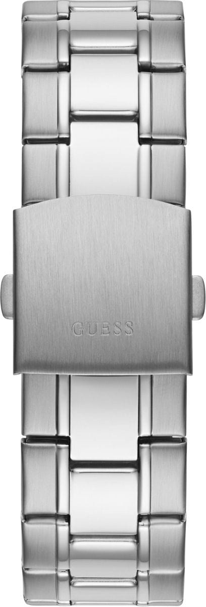 Guess Commander Chronograph Black Dial Silver Steel Strap Watch for Men - GW0056G1