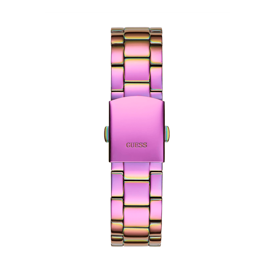 Guess Confetti Chronograph Crystals Multicolor Dial Purple Steel Strap Watch For Women - GW0483L5
