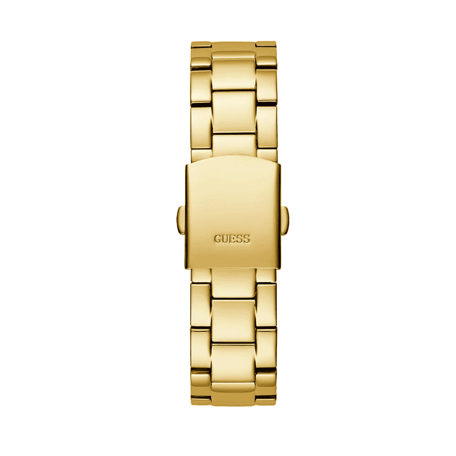 Guess Confetti Chronograph Rainbow Dial Gold Steel Strap Watch For Women  - GW0483L4