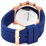 Guess Confetti Diamonds Gold Dial Blue Rubber Strap Watch For Women - W1098L6