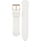 Guess Confetti Crystal Rose Gold Dial White Silicone Strap Watch For Women - W1098L5