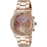 Guess Confetti Pink Dial Rose Gold Steel Strap Watch For Women - W0774L3