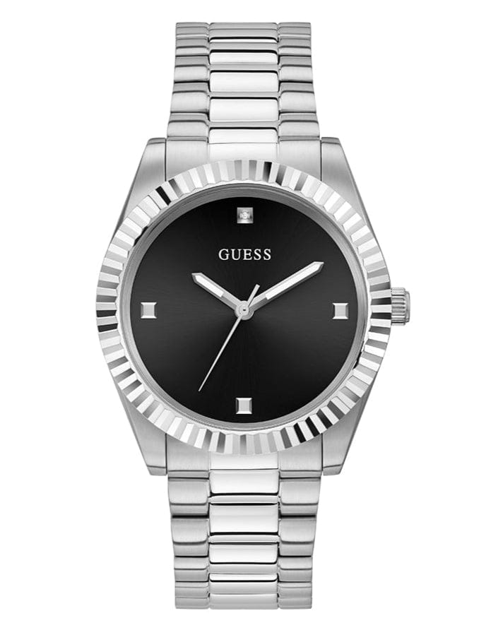 Guess Connoisseur Analog Black Dial Silver Steel Strap Watch For Men - GW0542G1