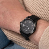 Guess Connoisseur Black Dial Black Silicone Strap Watch For Men - GW0335G1