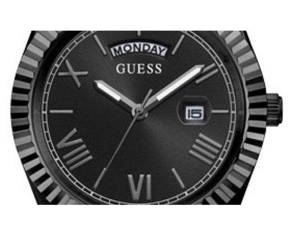 Guess Connoisseur Black Dial Black Silicone Strap Watch For Men - GW0335G1