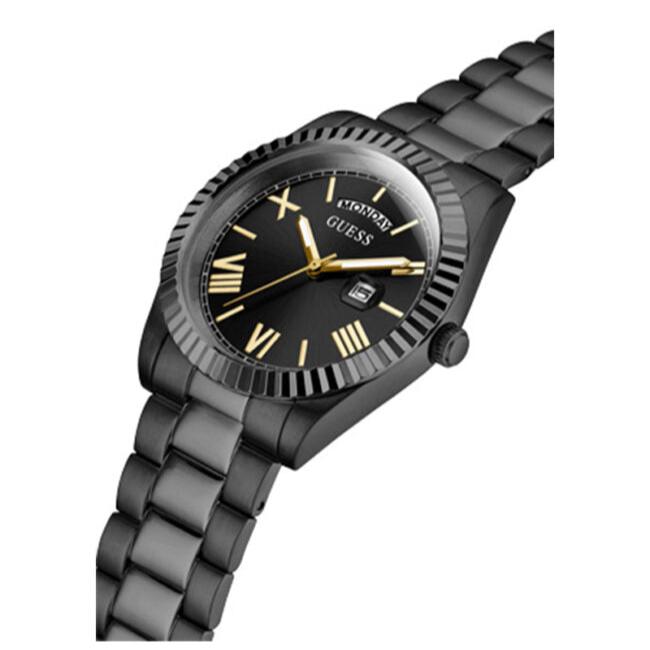 Guess Connoisseur Black Dial Black Steel Strap Watch for Men - GW0265G4