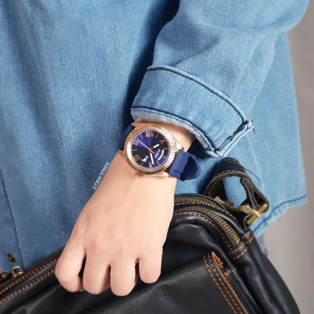 Guess Connoisseur Blue Dial Blue Silicone Strap Watch For Men - GW0335G2