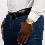 Guess Connoisseur Gold Dial Gold Steel Strap Watch for Men - GW0265G2