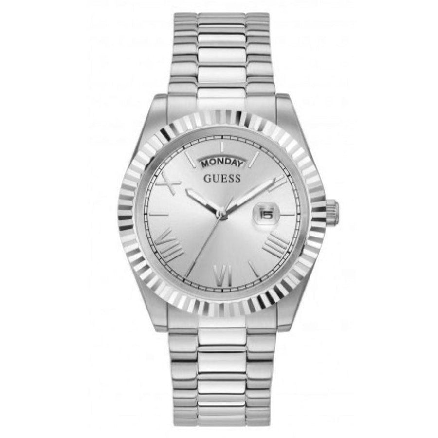 Guess Connoisseur Silver Dial Silver Steel Strap Watch for Men - GW0265G6