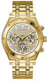 Guess Continental Diamonds Gold Dial Gold Steel Strap Watch for Men - GW0261G2