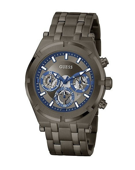 Guess Continental Grey Dial Grey Steel Strap Watch for Men - GW0260G3