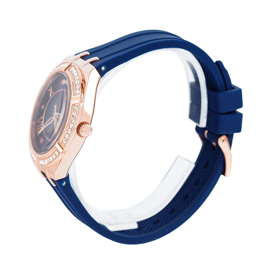Guess Cosmo Diamonds Blue Blue Dial Blue Silicone Strap Watch for Women - GW0034L4