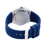 Guess Cosmo Diamonds Silver Dial Blue Rubber Strap Watch for Women - GW0034L5