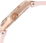 Guess Cosmo Diamonds Silver Dial Pink Silicone Strap Watch for Women - GW0034L3