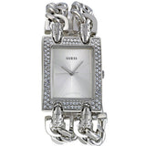 Guess Mod Heavy Metal Diamonds Silver Dial Silver Steel Strap Watch for Women - W95088L1