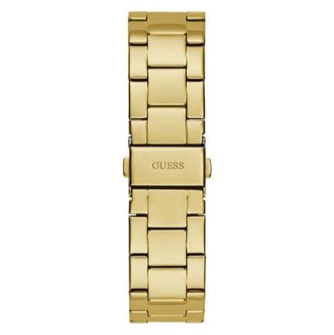 Guess Cubed Analog Gold Dial Gold Steel Strap Watch For Women - GW0606L2