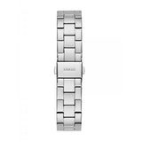 Guess Cubed Analog Silver Dial Silver Steel Strap Watch For Women - GW0606L1