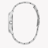 Guess Cubed Analog Silver Dial Silver Steel Strap Watch For Women - GW0606L1