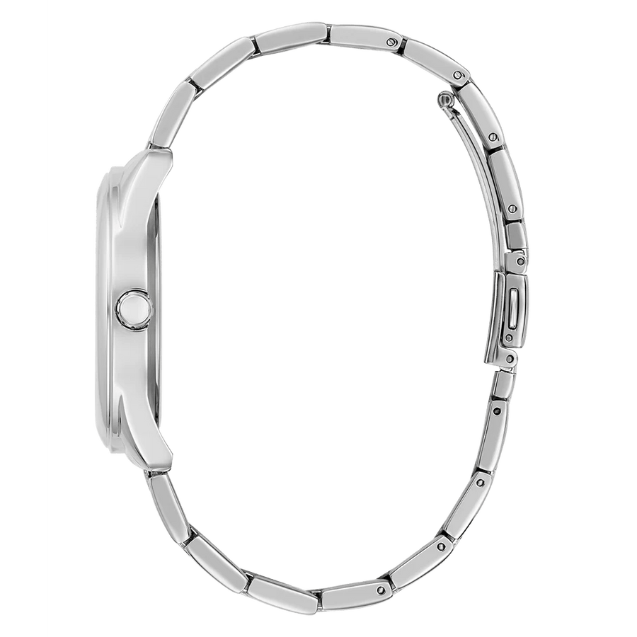 Guess Cubed Analog Silver Dial Silver Steel Strap Watch For Women - GW0606L1