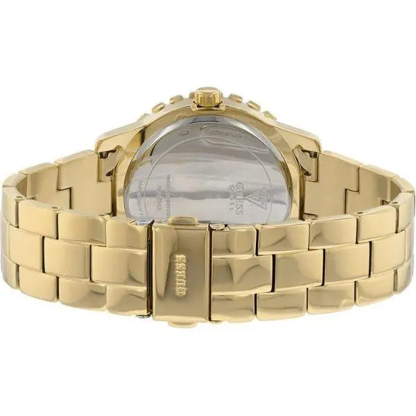 Guess Dazzler Diamonds Silver Dial Gold Steel Strap Watch for Women - W0335L2