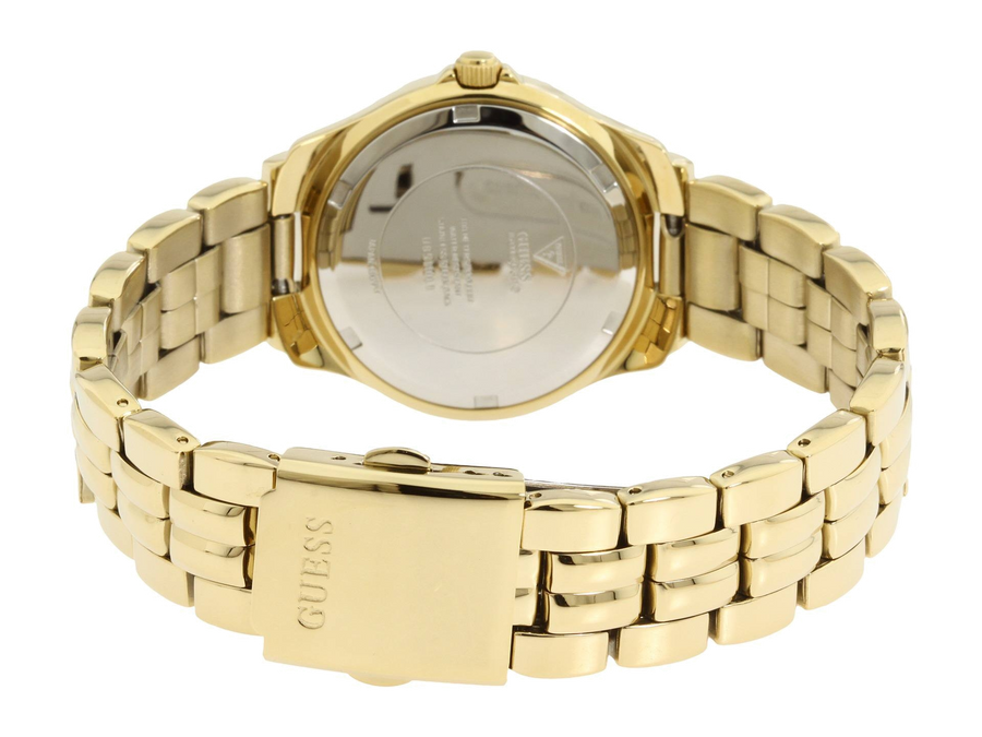 Guess Dazzling Diamonds Gold Dial Gold Steel Strap Watch for Women - W85110L1
